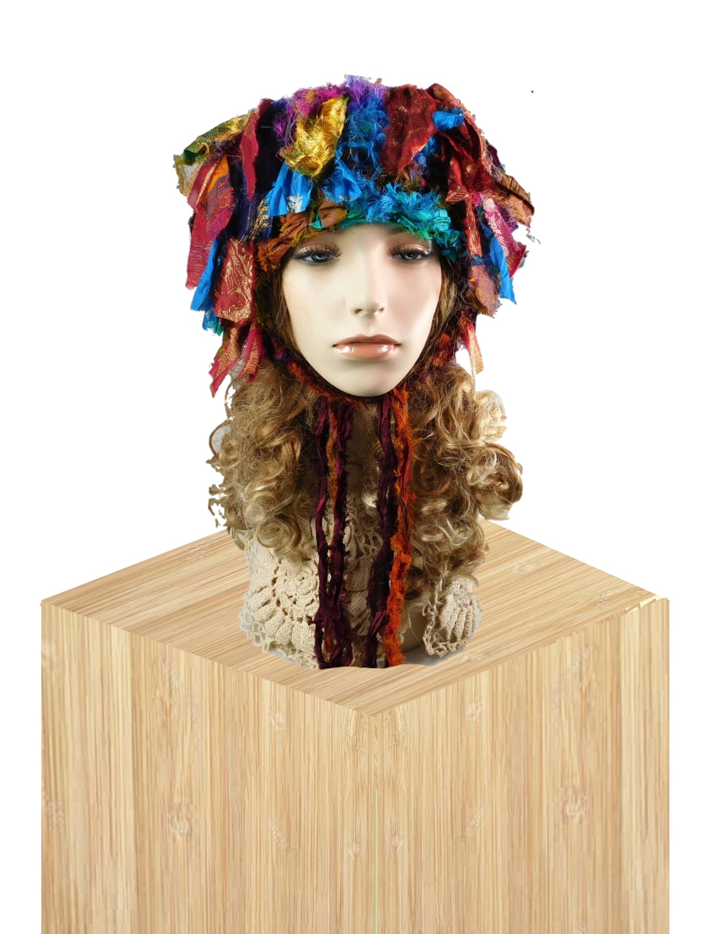 100% Handmade felted hat made with recycled materials