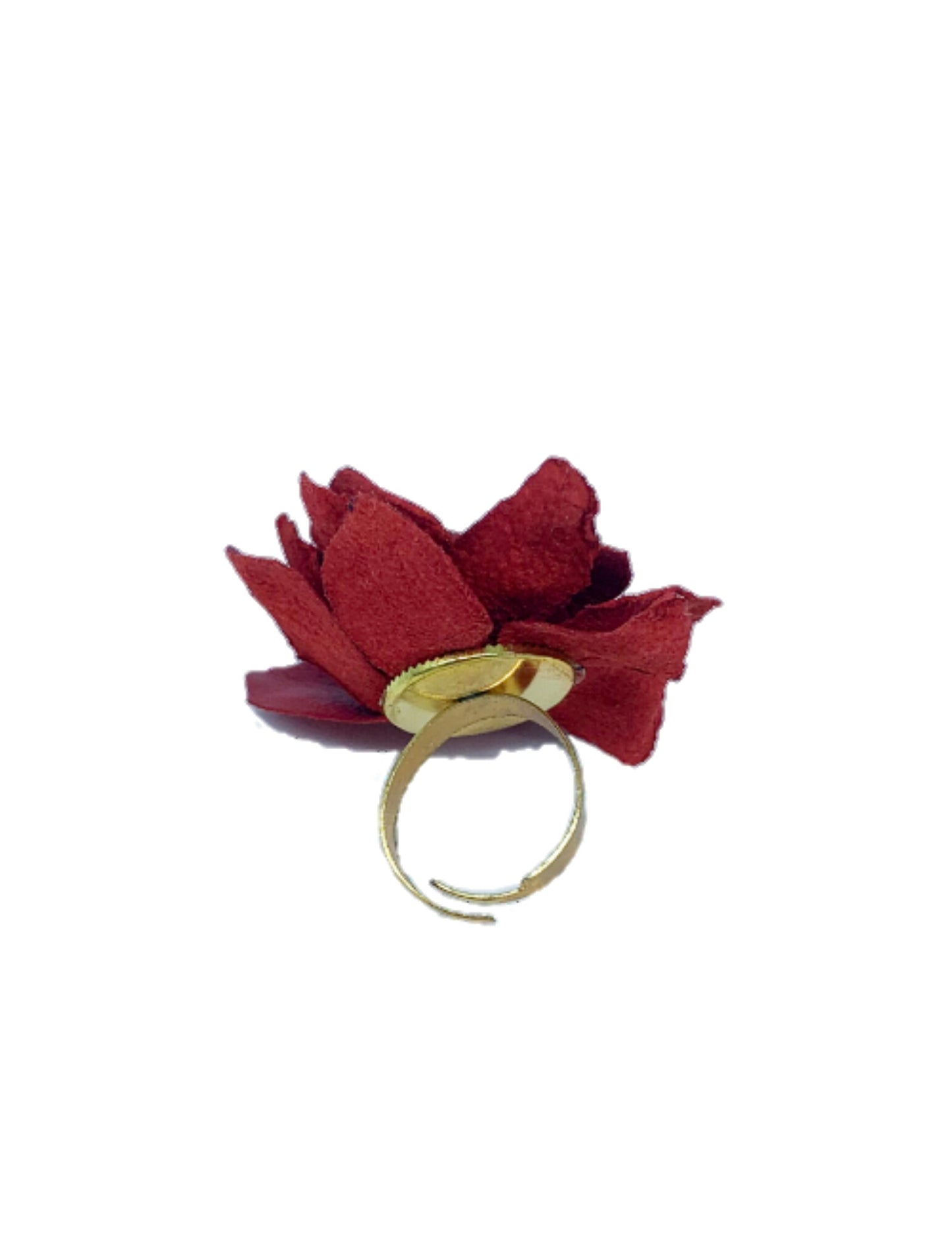 Leather rose ring