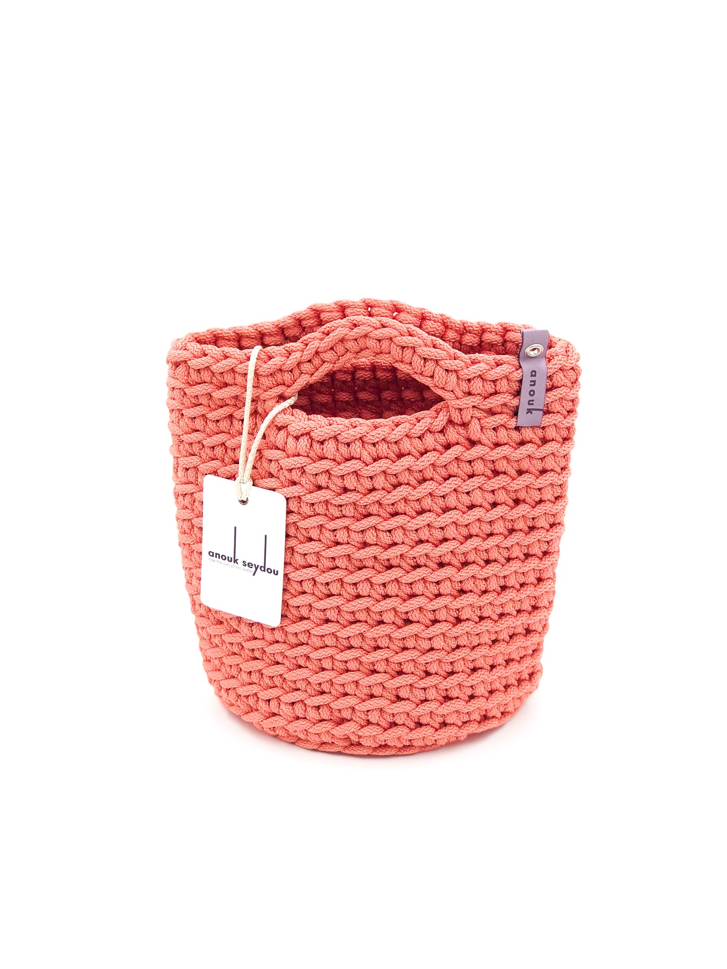 Tote Bag Scandinavian Style Salmon Crochet Size MINI
