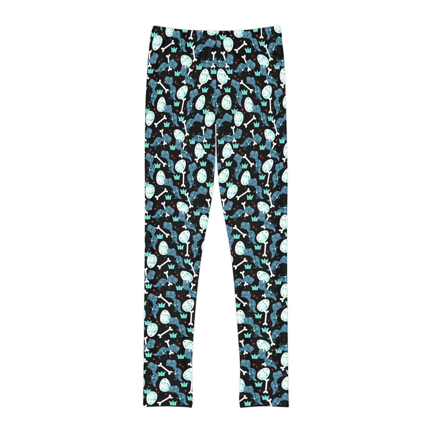 Dinosaur Trex Jurassic Park Youth Leggings, One of a Kind Gift - Unique Workout Activewear tights for kids , Daughter, Niece Christmas Gift