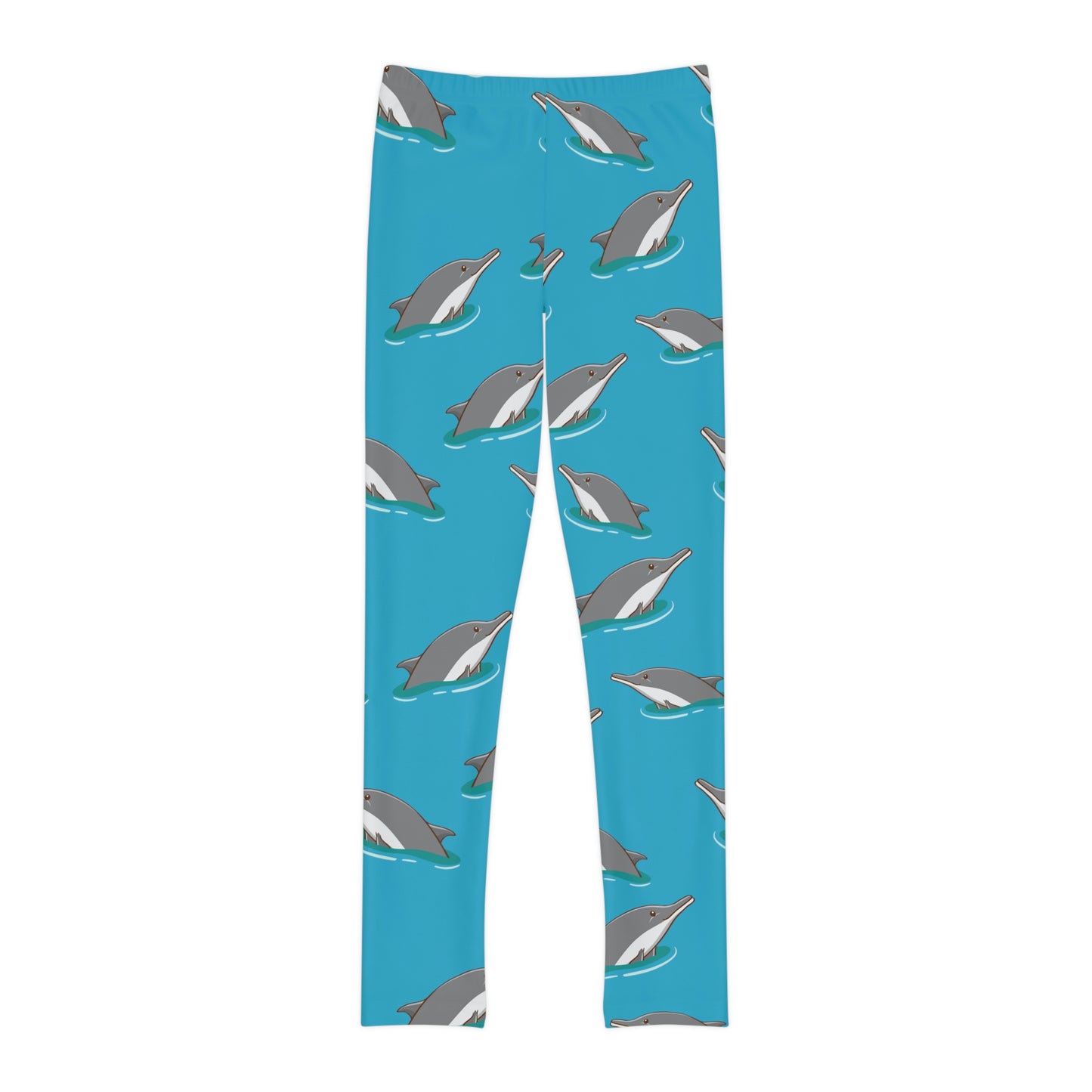 Dolphin, Ocean, Beach Youth Leggings, One of a Kind Gift - Unique Workout Activewear tights for kids fitness, Daughter, Niece Christmas Gift