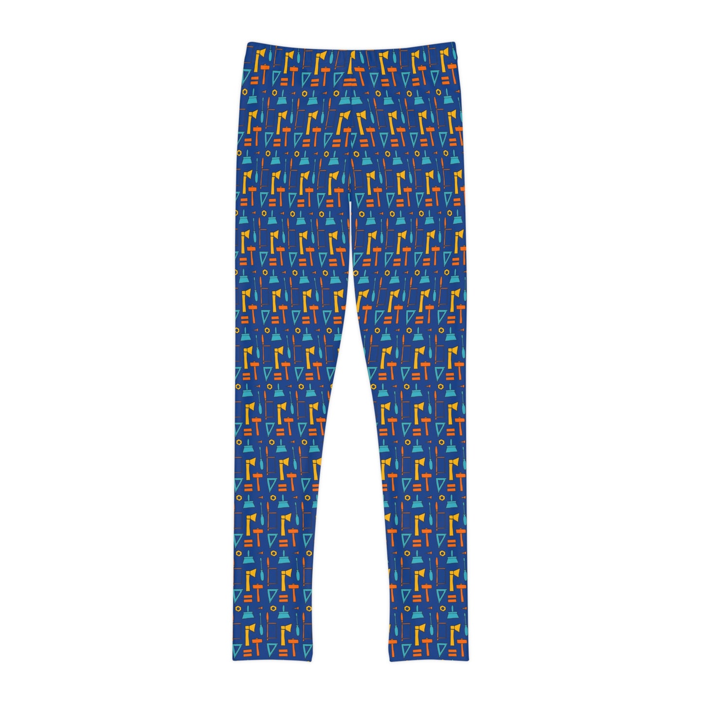 Construction tools Youth Leggings, One of a Kind Gift - Unique Workout Activewear tights for kids Fitness , Daughter, Niece Christmas Gift
