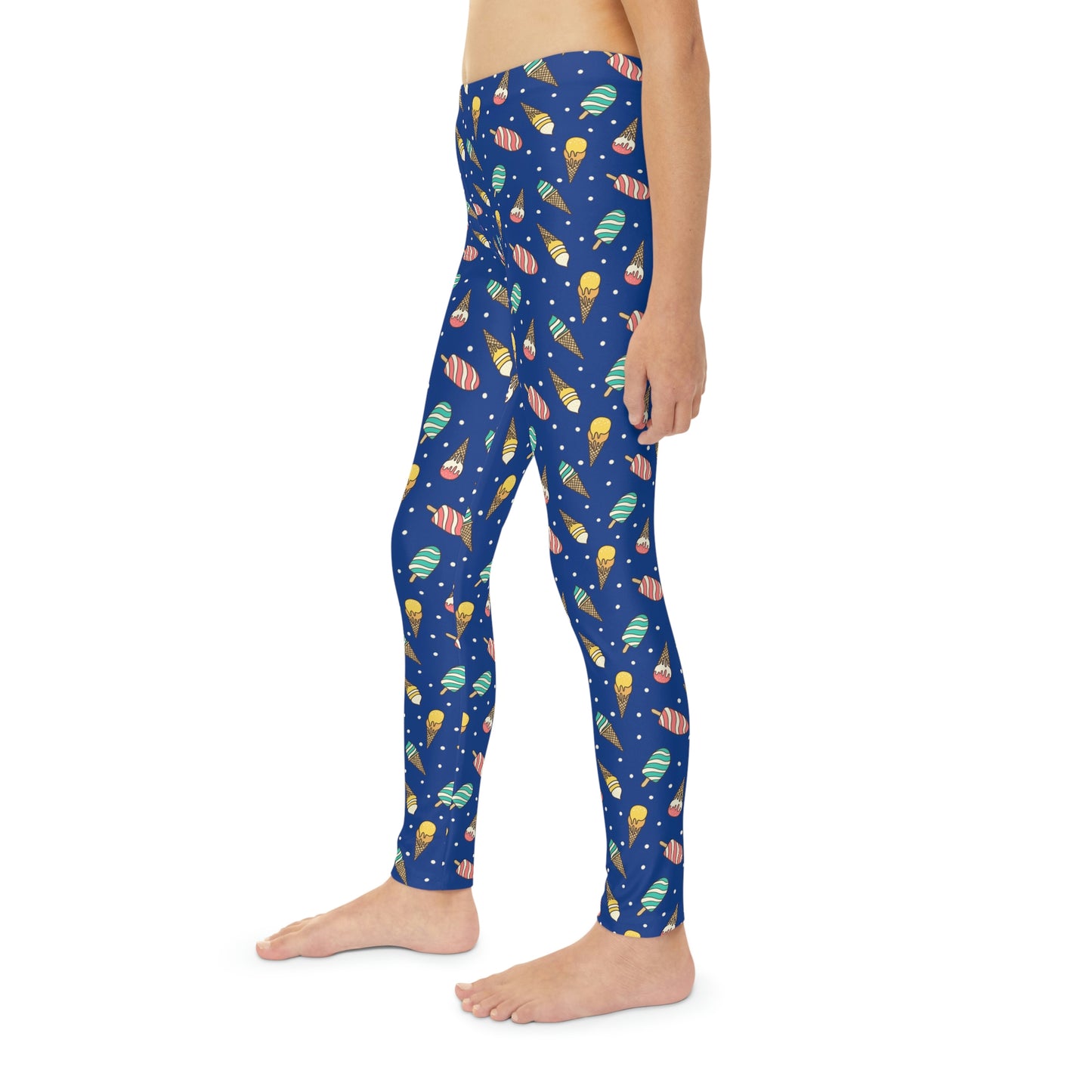 Ice Cream Scoop Cute Summer Youth Leggings, One of a Kind Gift - Workout Activewear tights for kids, Granddaughter, Niece Christmas Gift