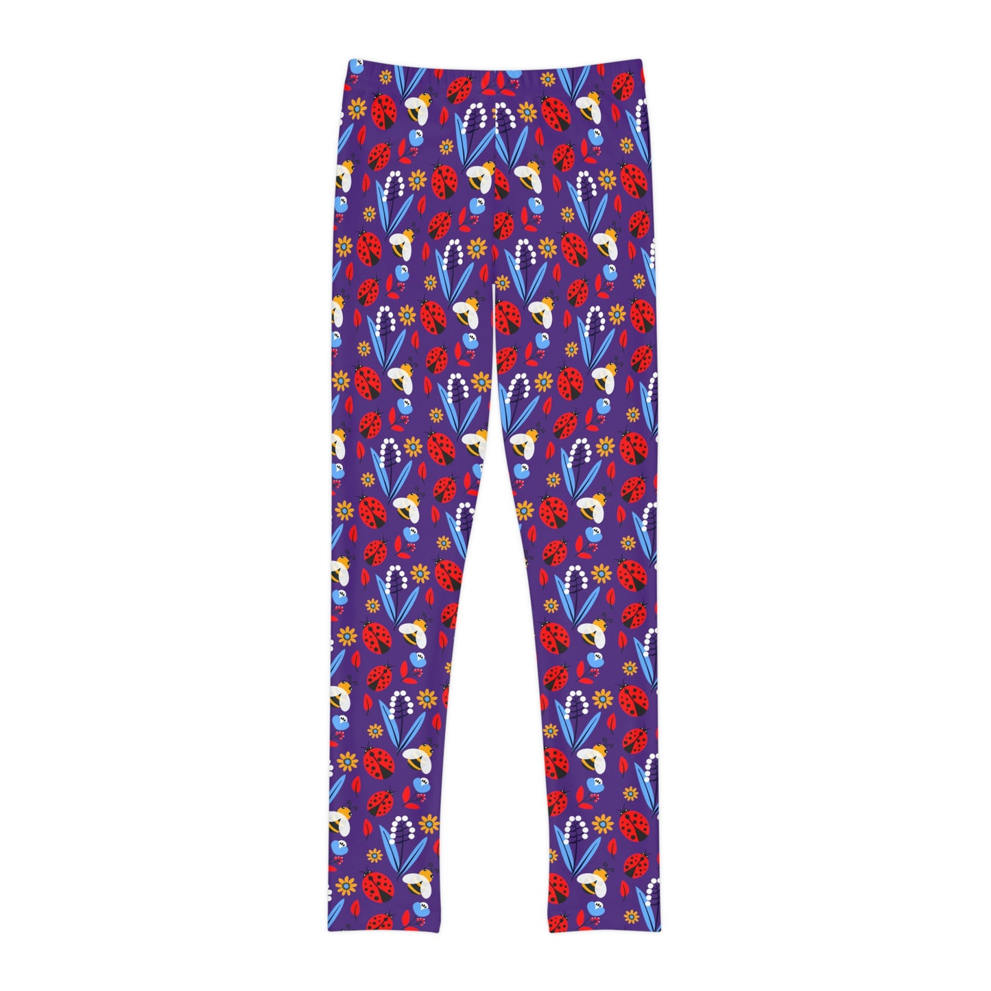 Ladybug Cute Summer Youth Leggings, One of a Kind Gift - Workout Activewear tights for kids, Granddaughter, Niece Christmas Gift