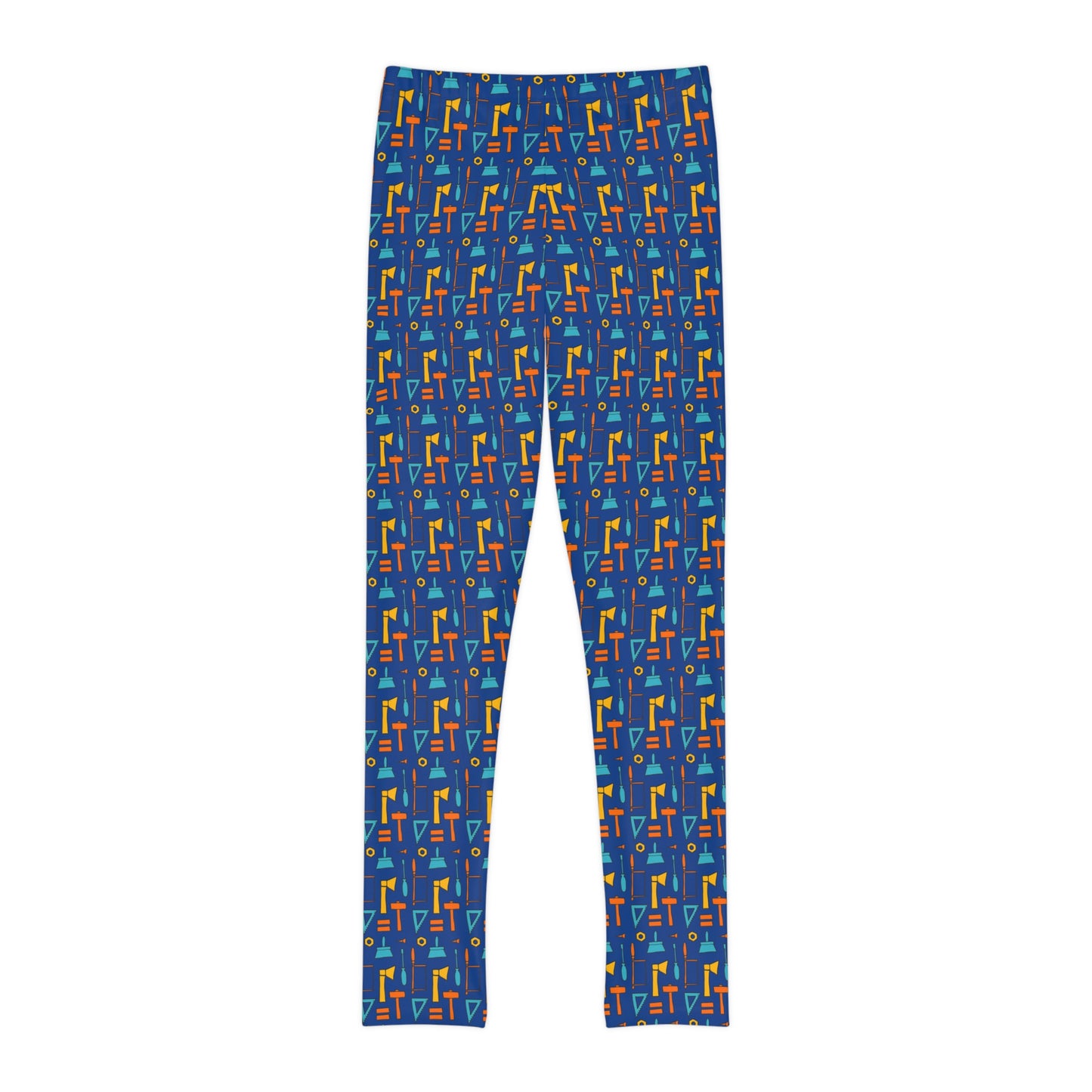 Construction tools Youth Leggings, One of a Kind Gift - Unique Workout Activewear tights for kids Fitness , Daughter, Niece Christmas Gift