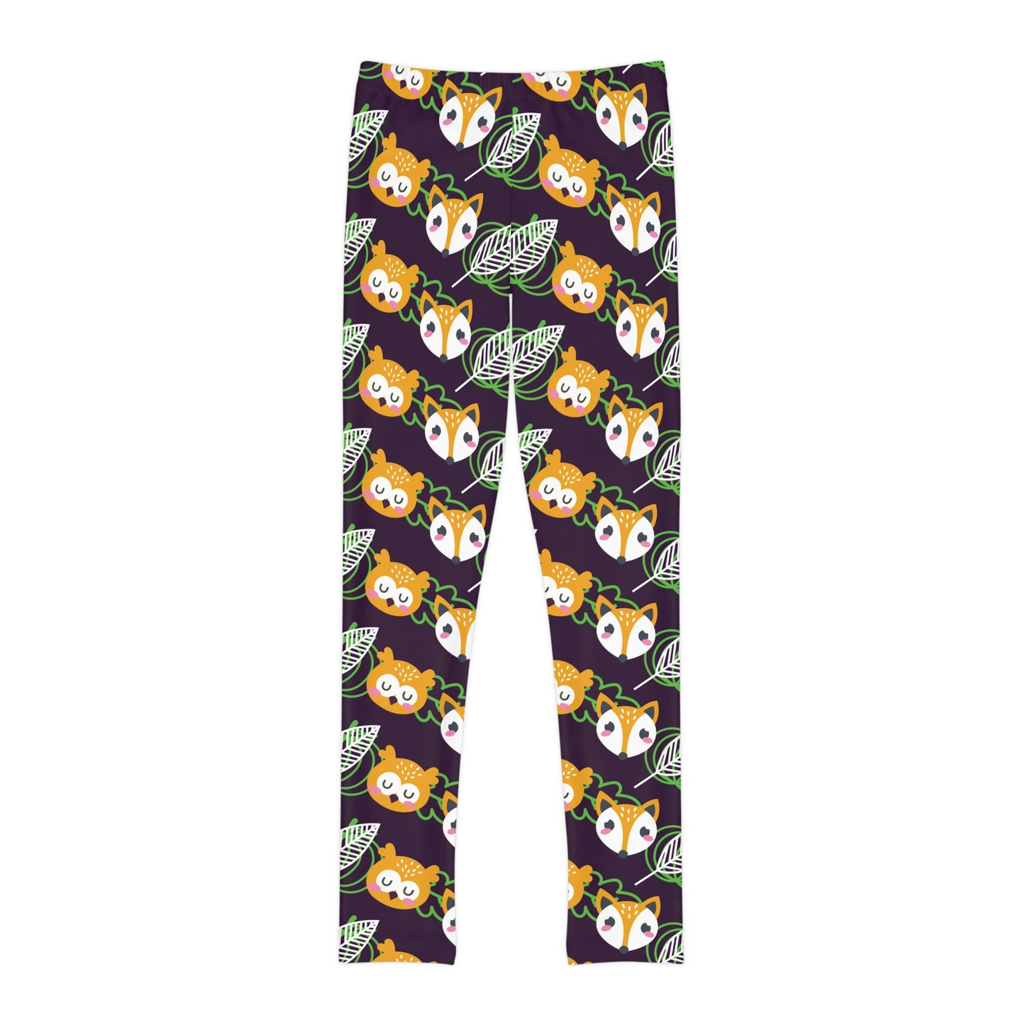 Fox Kawaii animal kingdom, Safari Youth Leggings, One of a Kind Gift - Unique Workout Activewear tights for kids, Daughter, Niece Christmas Gift