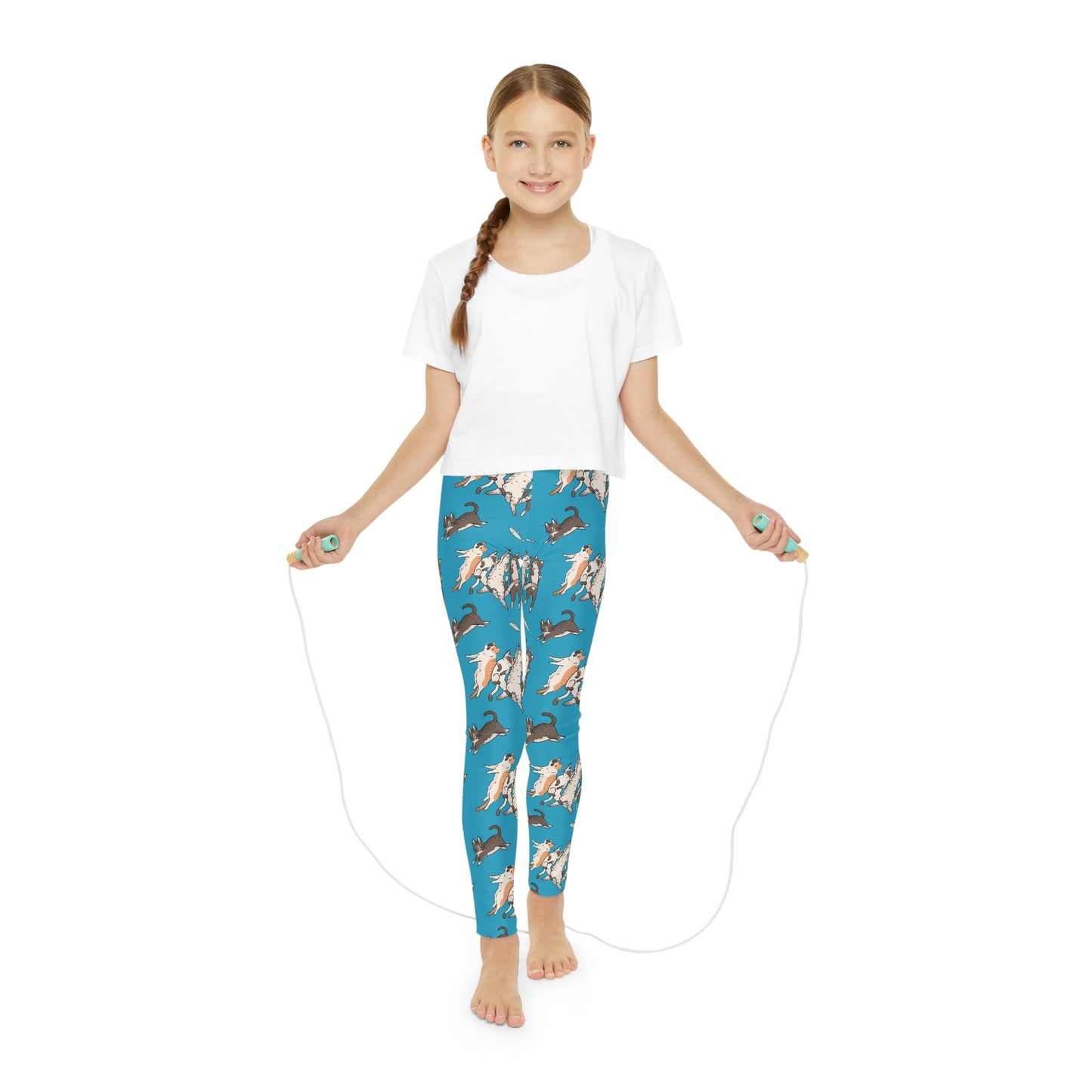 Cat lovers Youth Leggings, One of a Kind Gift - Unique Workout Activewear tights for kids Fitness , Daughter, Niece Christmas Gift