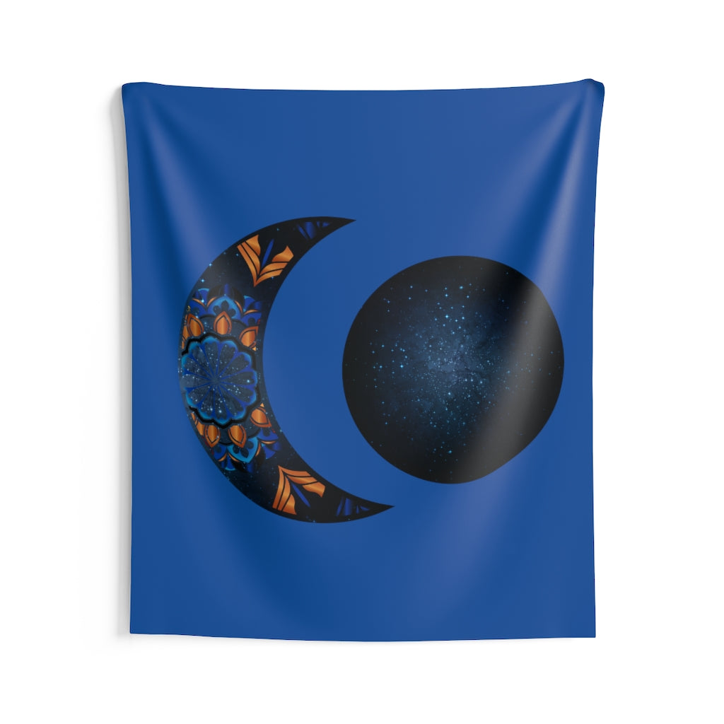 Crescent moon Phase Tapestry for Contemporary Home Decor, Wall Hanging Art for Baby Nursery, Dorm room, Coastal Home . Housewarming Gift