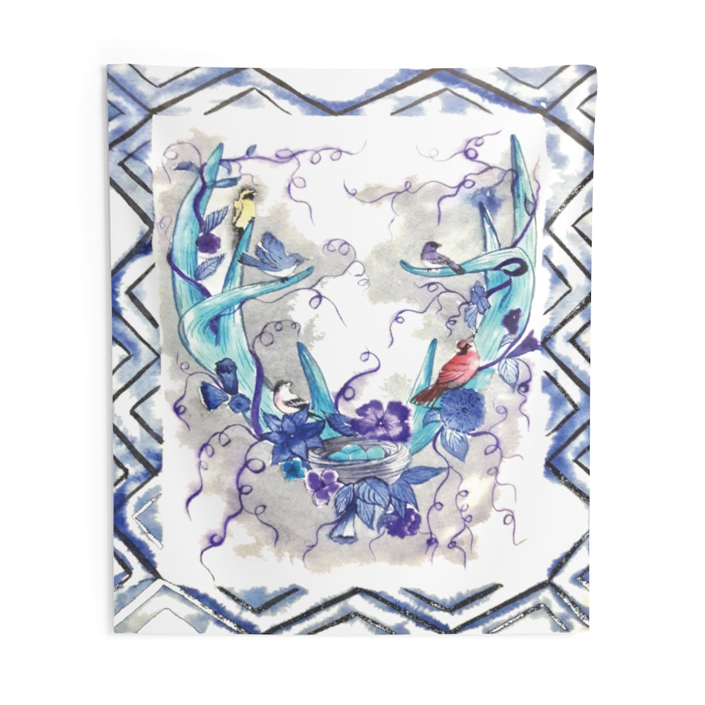 Birds Tapestry for Contemporary Home Decor . Inspirational Wall Hanging Art for Baby Nursery, Dorm room, Coastal Home . Housewarming Gift