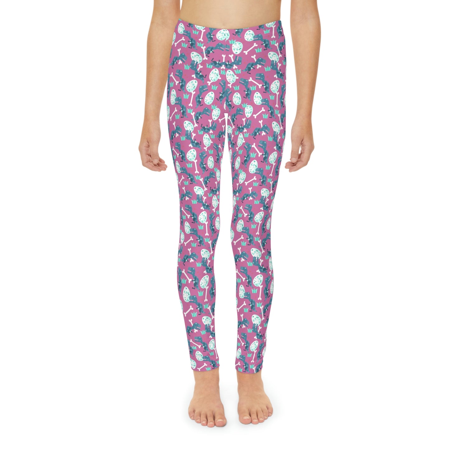 Dinosaur Trex Jurassic Park Youth Leggings, One of a Kind Gift - Unique Workout Activewear tights for kids , Daughter, Niece Christmas Gift