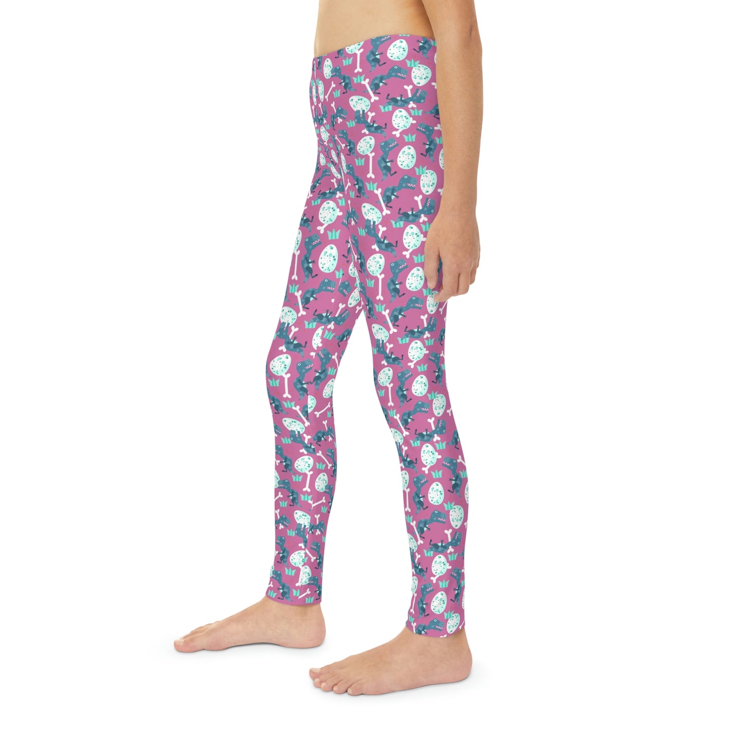 Dinosaur Trex Jurassic Park Youth Leggings, One of a Kind Gift - Unique Workout Activewear tights for kids , Daughter, Niece Christmas Gift