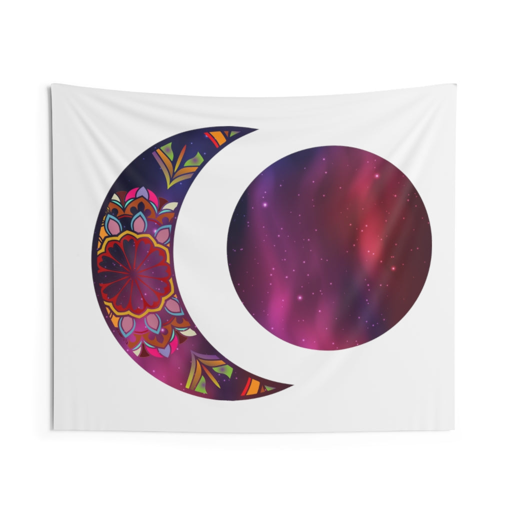 Moon Phase Tapestry Contemporary Home Decor . Galaxy Wall Hanging Art for Baby Nursery, Dorm room, Coastal Home . Housewarming Gift
