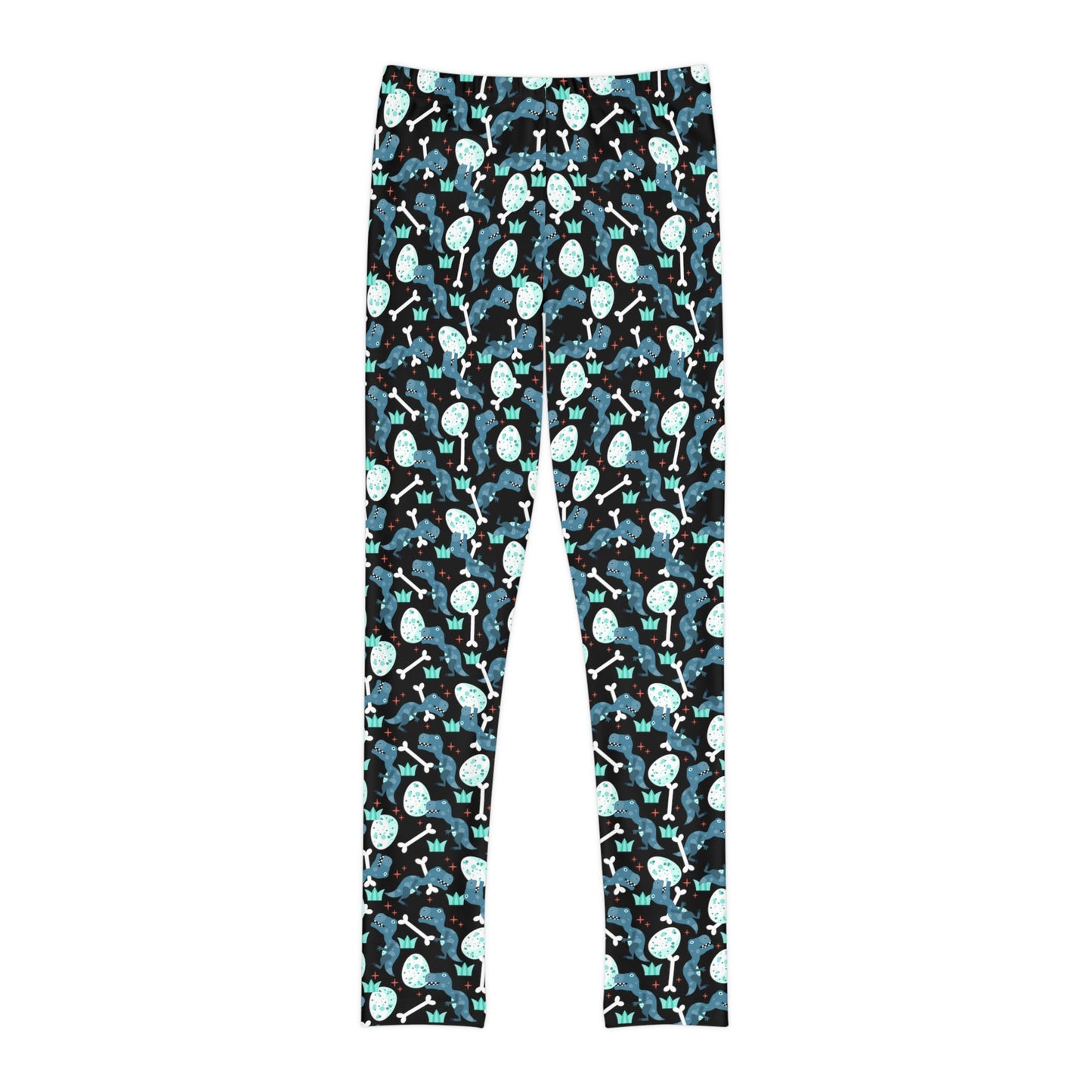 Dinosaur Trex Jurassic Park Youth Leggings, One of a Kind Gift - Unique Workout Activewear tights for kids , Daughter, Niece Christmas Gift