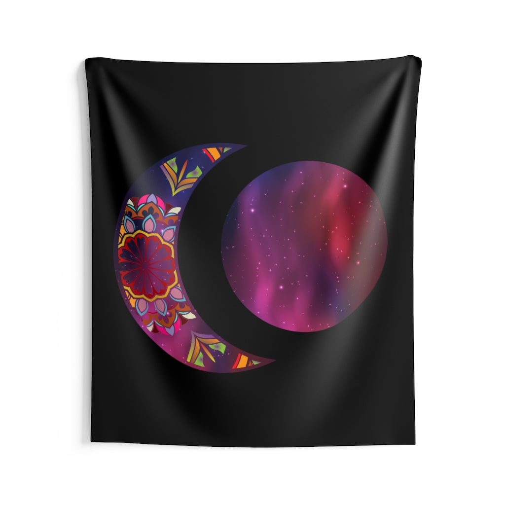 Moon Phase Tapestry Contemporary Home Decor . Galaxy Wall Hanging Art for Baby Nursery, Dorm room, Coastal Home . Housewarming Gift
