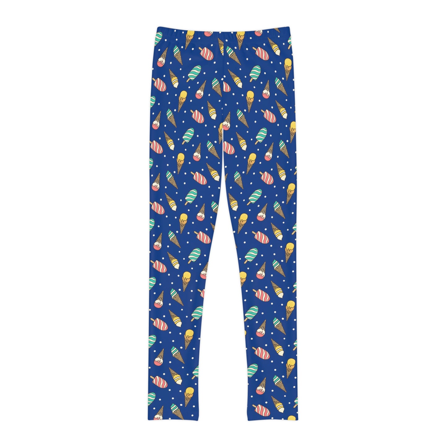 Ice Cream Scoop Cute Summer Youth Leggings, One of a Kind Gift - Workout Activewear tights for kids, Granddaughter, Niece Christmas Gift
