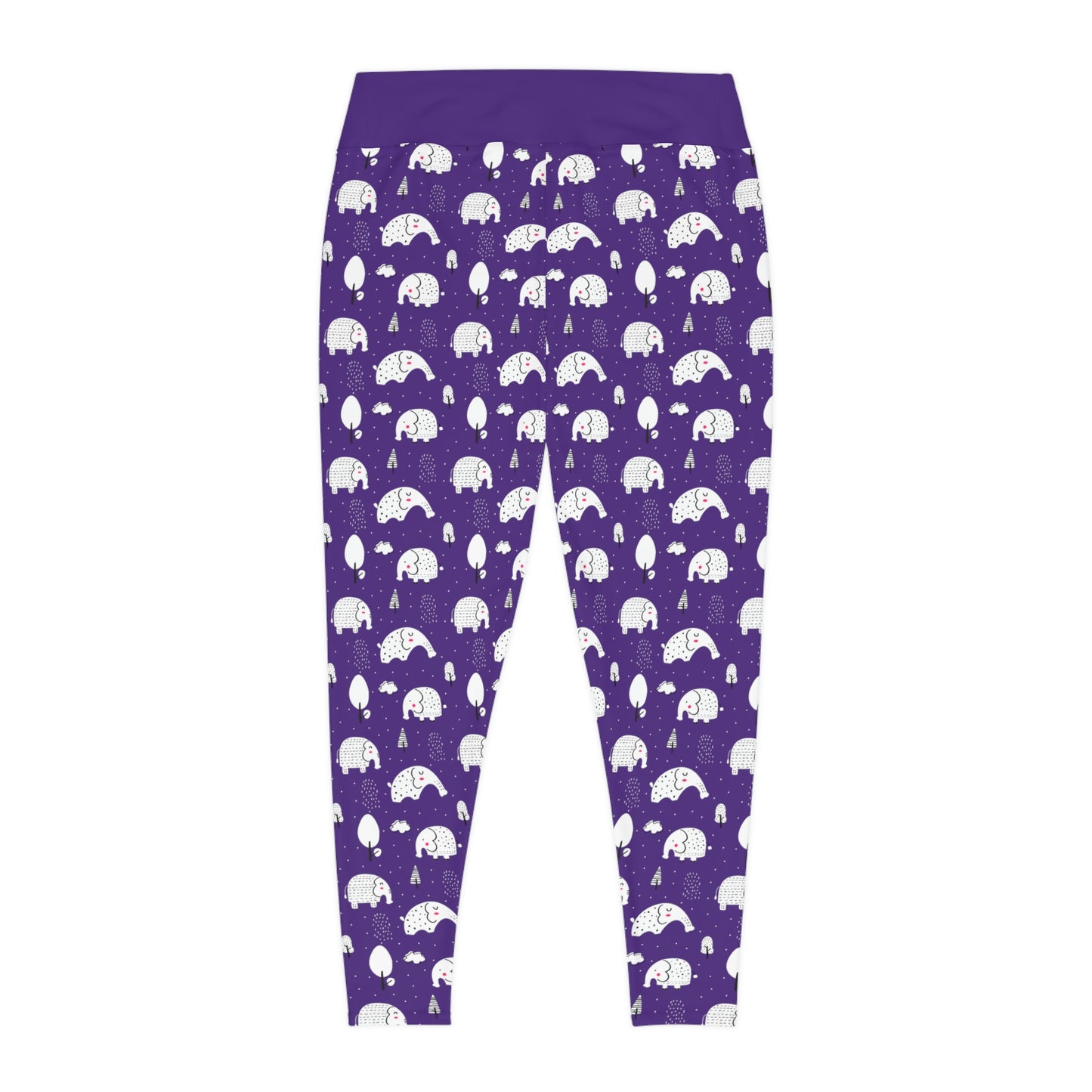 Elephant Safari animal Plus Size Leggings One of a Kind Unique Workout Activewear tights for Mom fitness, Mothers Day, Girlfriend Christmas Gift
