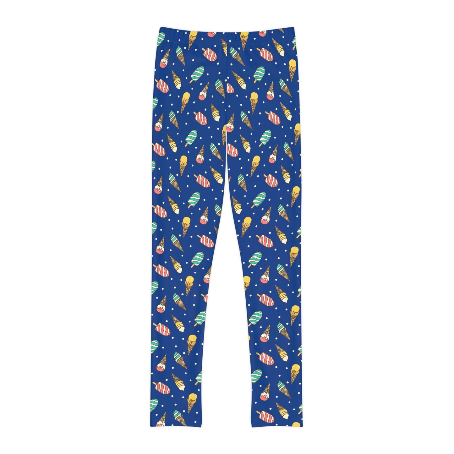 Ice Cream Scoop Cute Summer Youth Leggings, One of a Kind Gift - Workout Activewear tights for kids, Granddaughter, Niece Christmas Gift