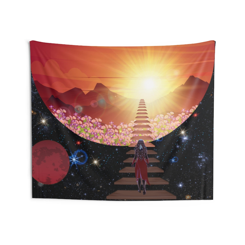Moon Phase Tapestry Contemporary Home Decor . Galaxy Wall Hanging Art for Baby Nursery, Dorm room, Coastal Home . Housewarming Gift