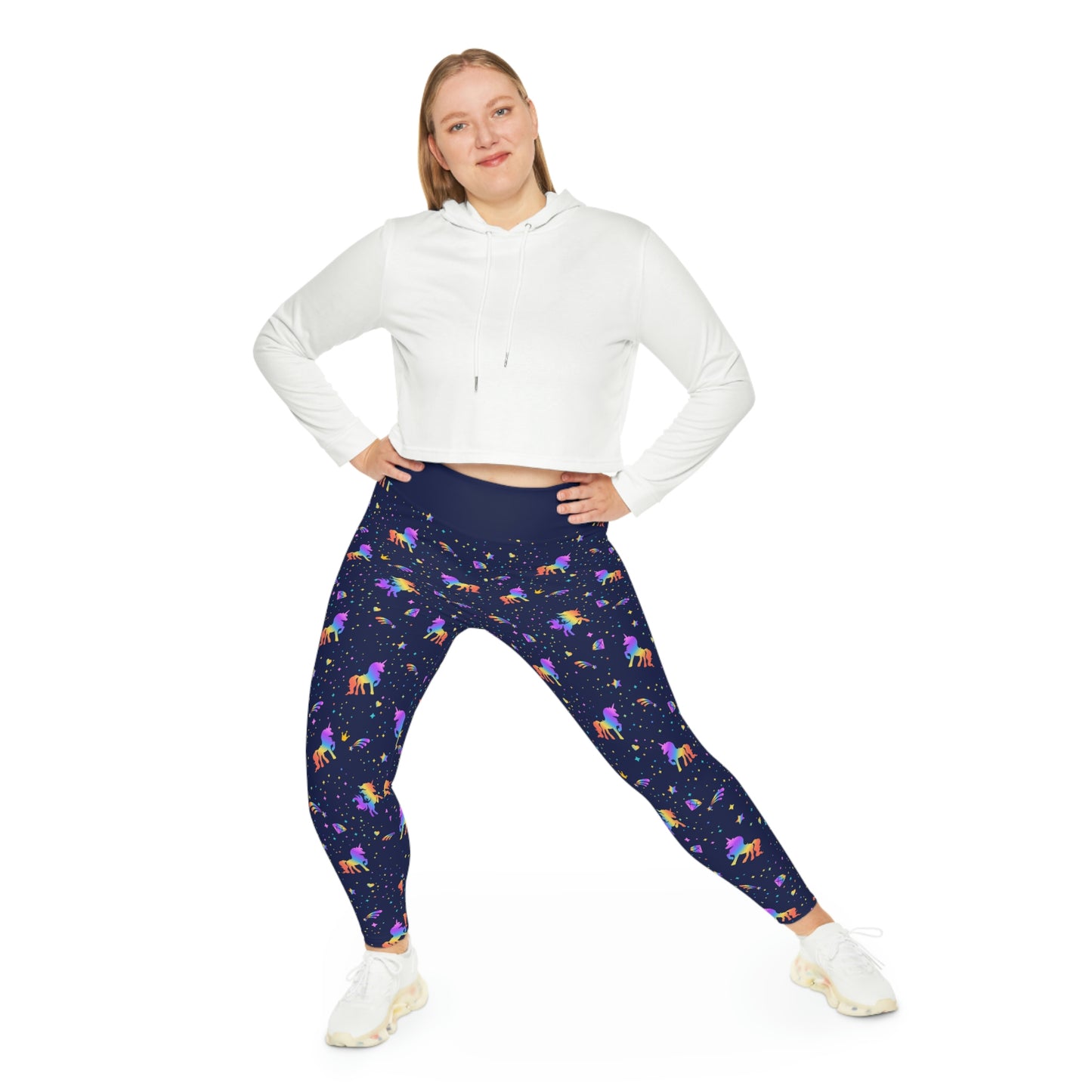 Unicorn Plus Size Leggings One of a Kind Gift - Unique Workout Activewear tights for Mom fitness, Mothers Day, Girlfriend Christmas Gift