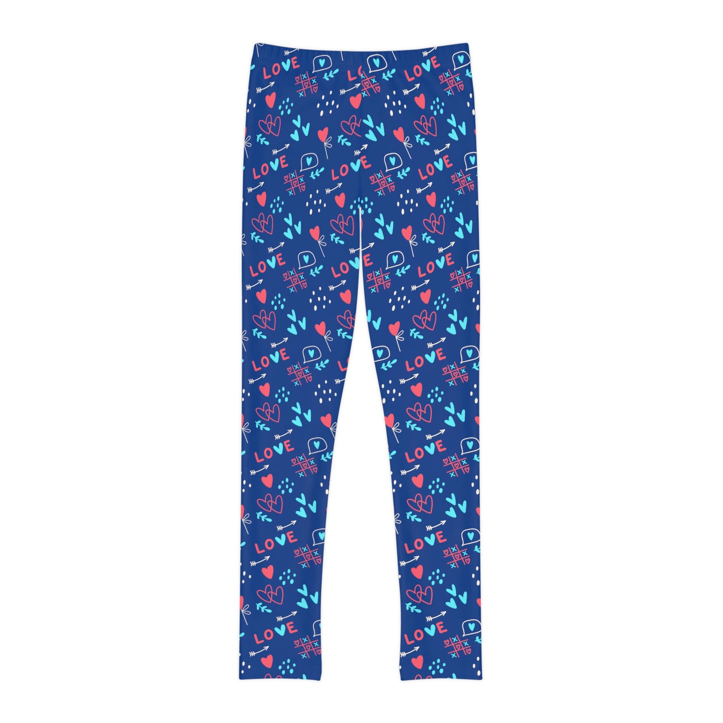 Valentine Youth Leggings, One of a Kind Gift - Unique Workout Activewear tights for kids fitness, Daughter, Niece Christmas Gifts