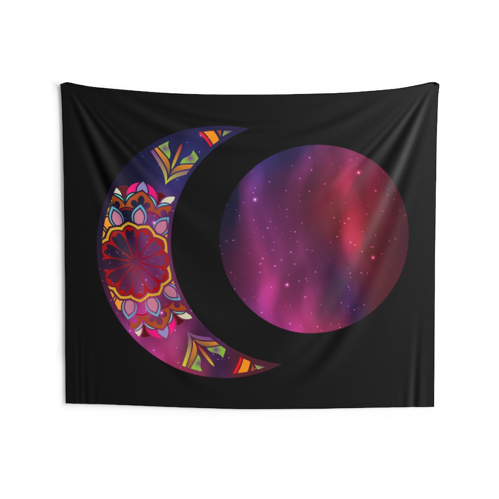 Moon Phase Tapestry Contemporary Home Decor . Galaxy Wall Hanging Art for Baby Nursery, Dorm room, Coastal Home . Housewarming Gift