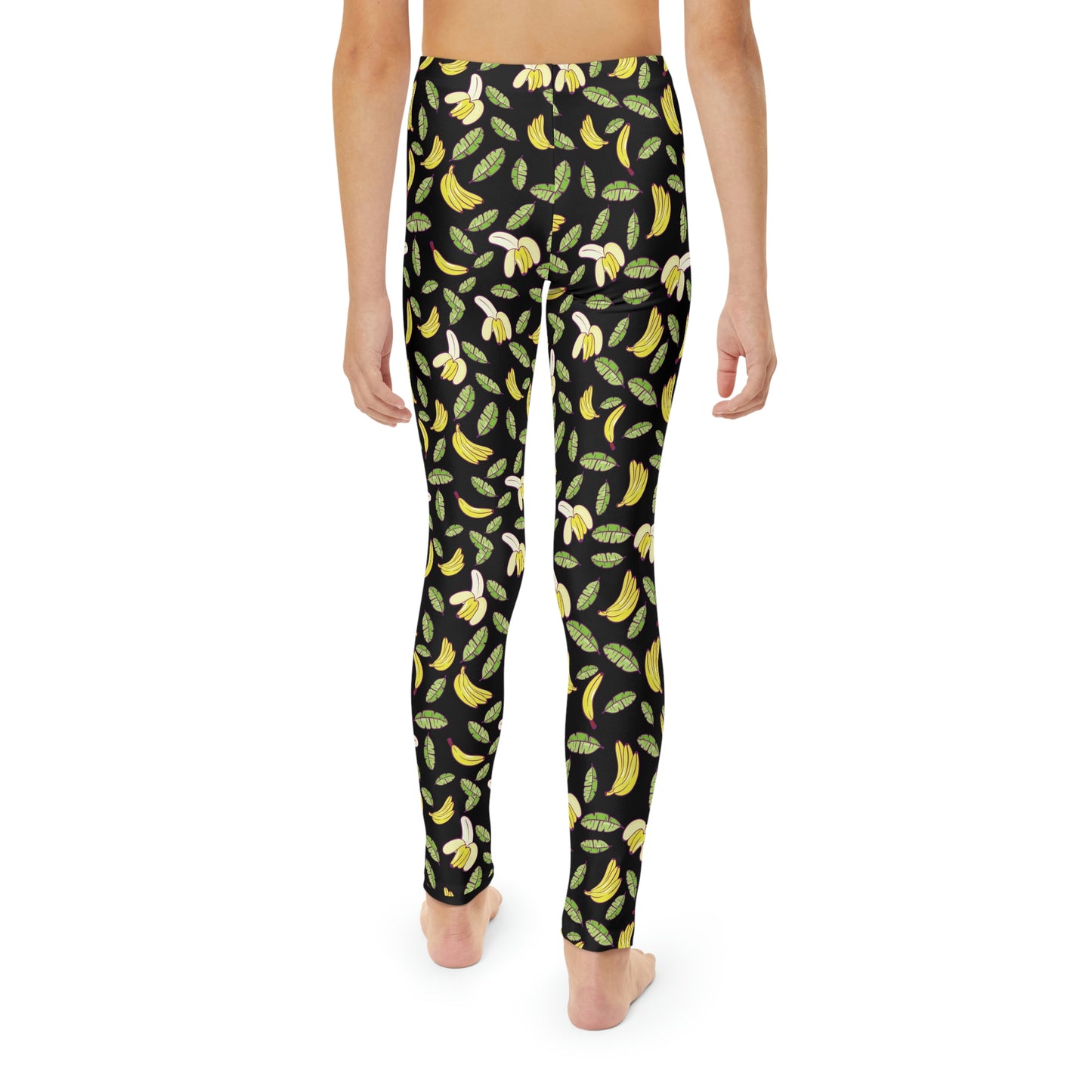 Bananas Print Youth Leggings, One of a Kind Gift - Unique Workout Activewear tights for kids Fitness , Daughter, Niece Christmas Gift