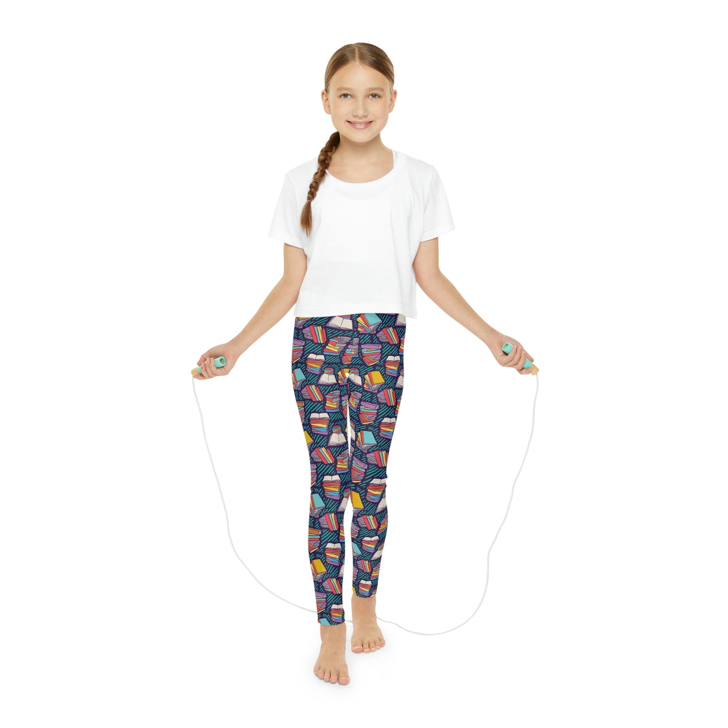 Book Lovers Youth Leggings, One of a Kind Gift - Unique Workout Activewear tights for kids Fitness , Daughter, Niece Christmas Gift