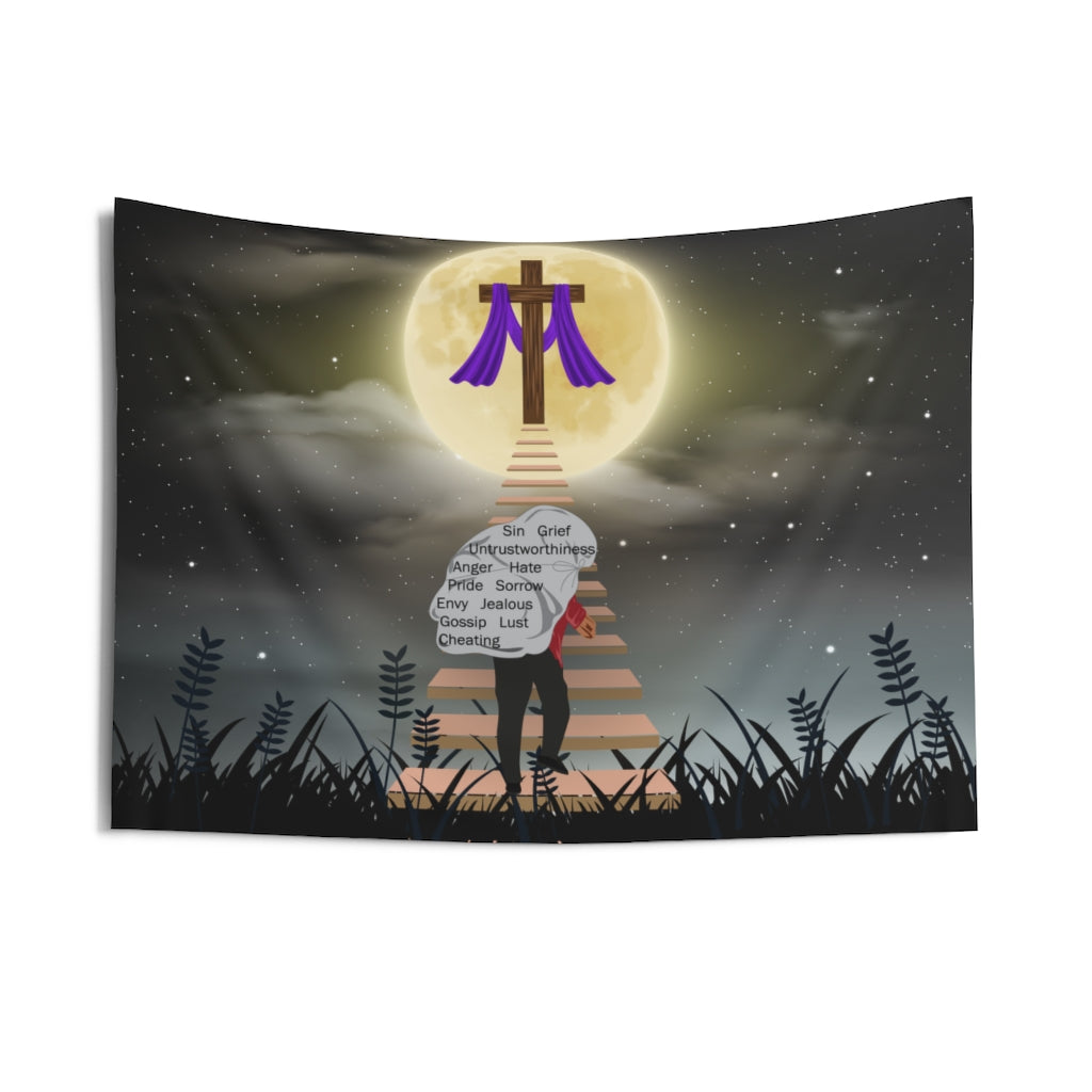 Christian Tapestry Contemporary Home Decor . Galaxy Wall Hanging Art for Baby Nursery, Dorm room, Coastal Home . Housewarming Gift