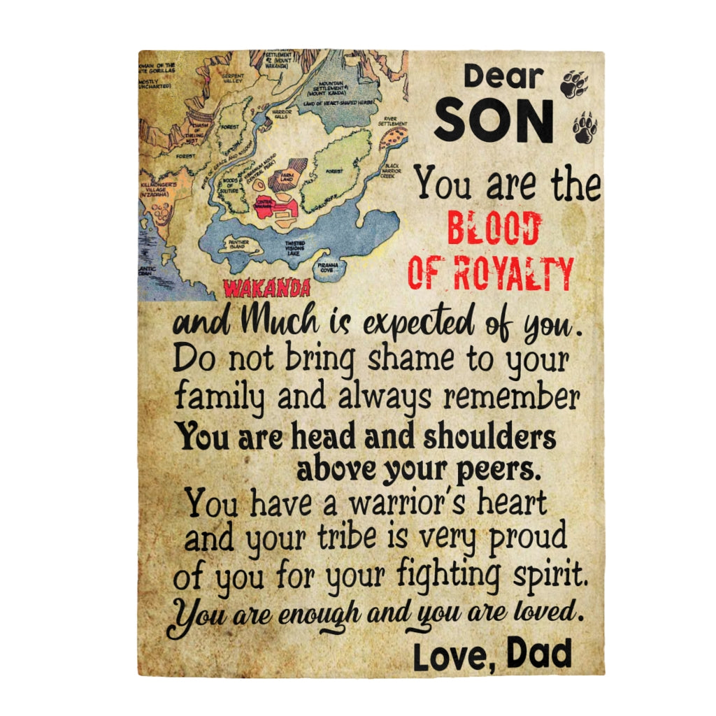 Wakanda Royalty Velveteen Plush Blanket (Son from Dad)
