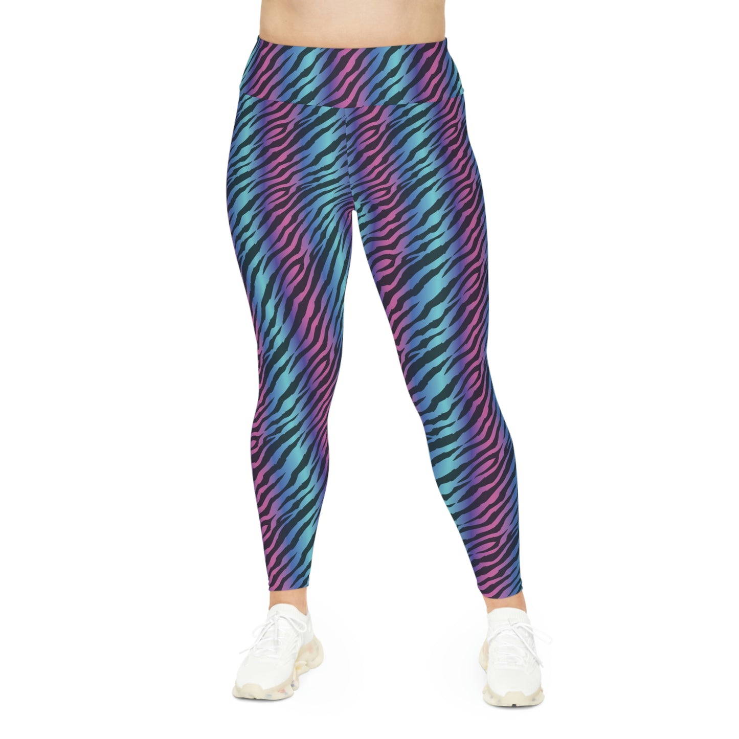 Zebra Print Plus Size Leggings One of a Kind Gift - Unique Workout Activewear tights for Mom fitness, Mothers Day, Girlfriend Christmas Gift