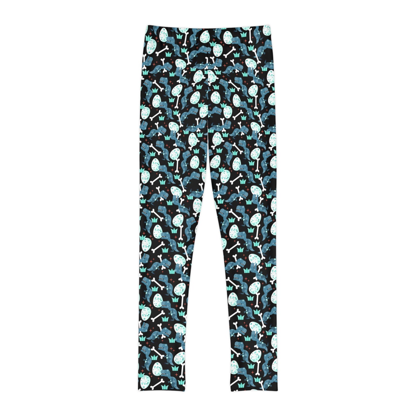 Dinosaur Trex Jurassic Park Youth Leggings, One of a Kind Gift - Unique Workout Activewear tights for kids , Daughter, Niece Christmas Gift