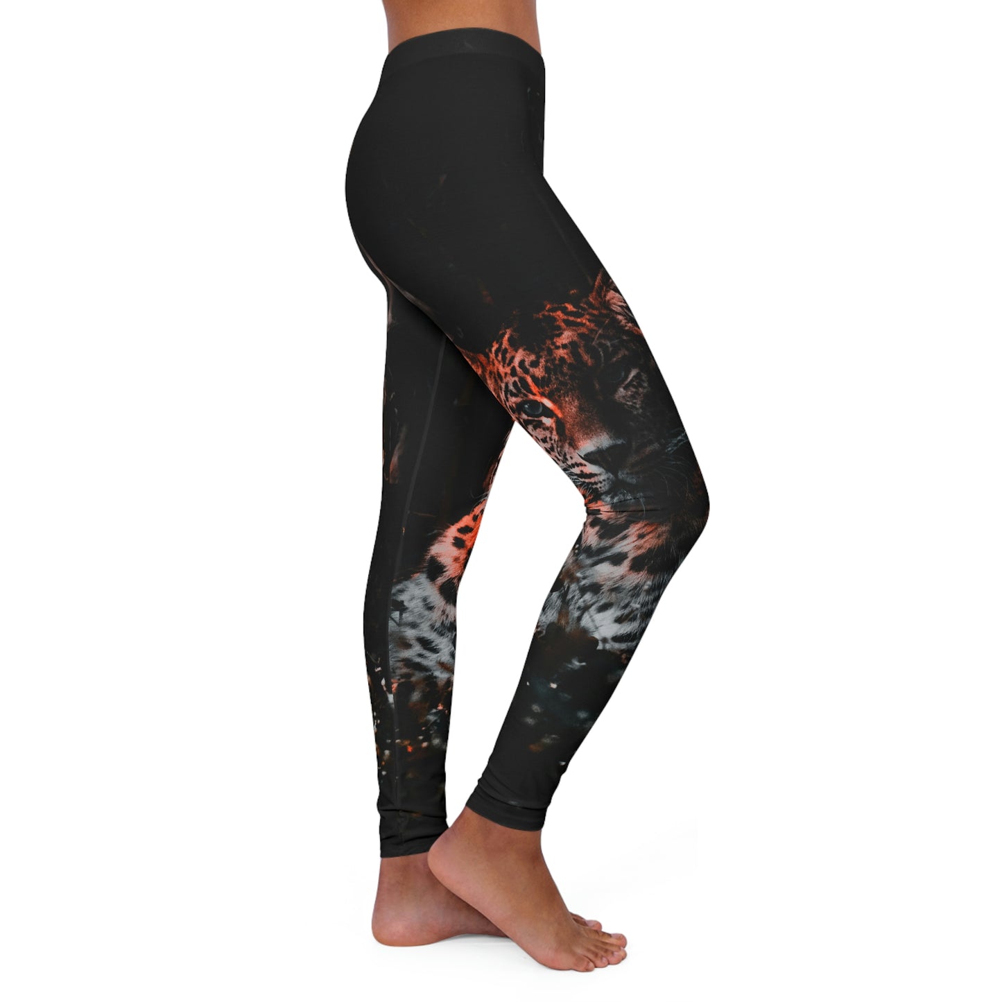 Women's Tiger Print Leggings, One of a Kind Gift - Workout Activewear for Wife Fitness, Best Friend, mom and me tights Christmas Gift