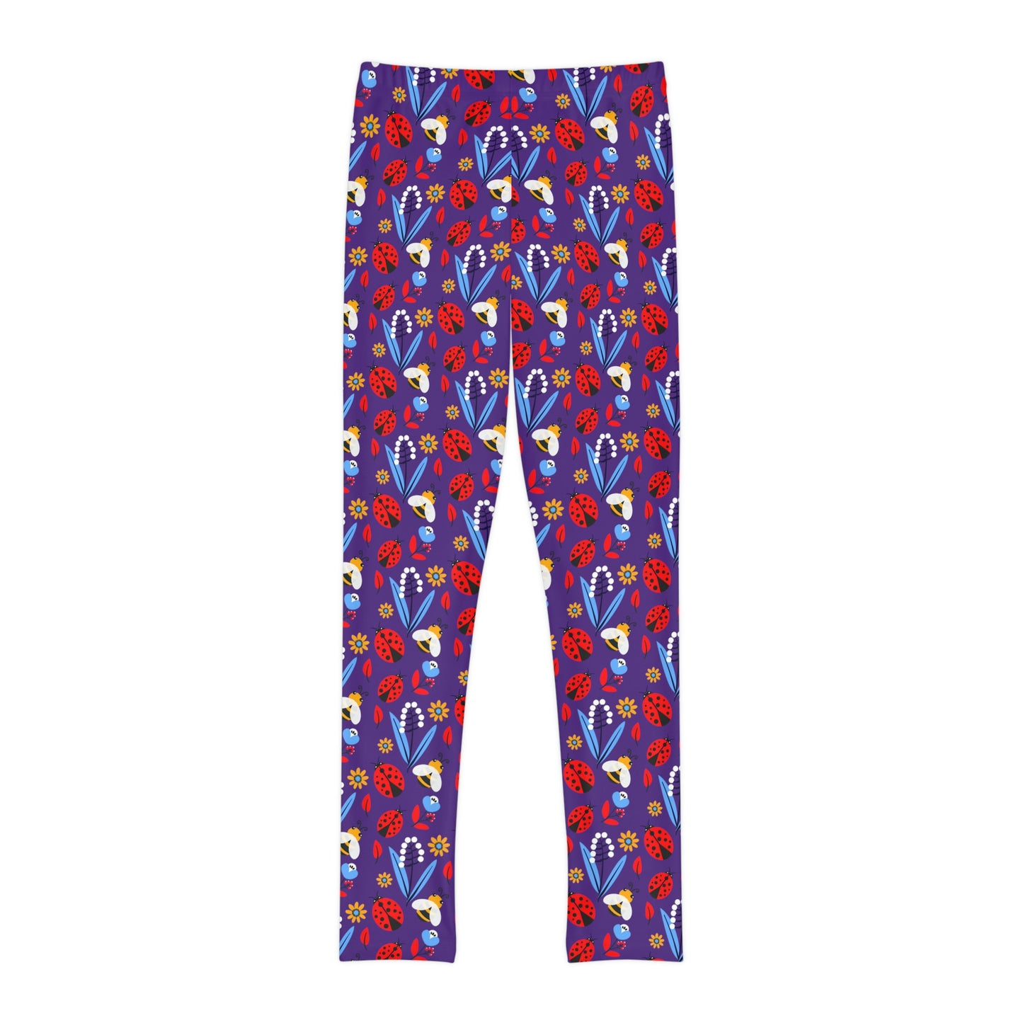 Ladybug Cute Summer Youth Leggings, One of a Kind Gift - Workout Activewear tights for kids, Granddaughter, Niece Christmas Gift