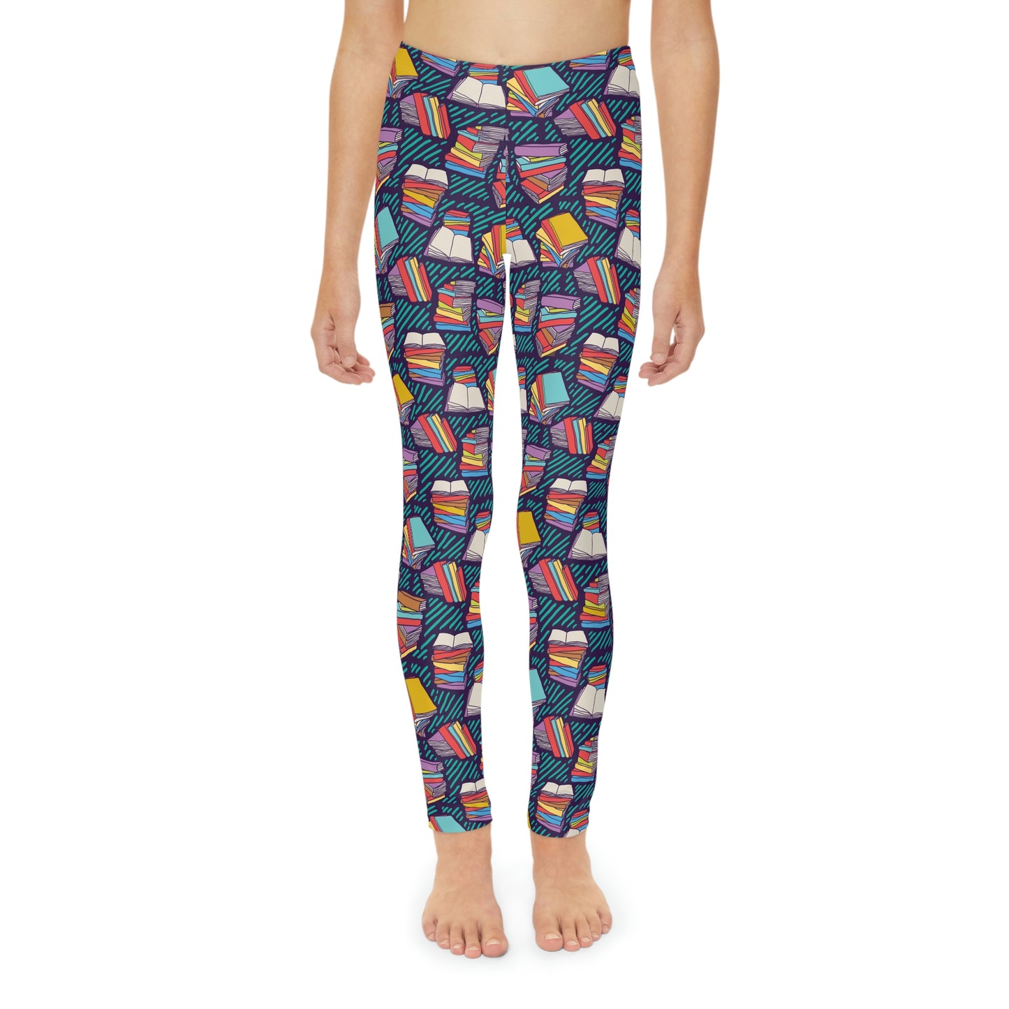 Book Lovers Youth Leggings, One of a Kind Gift - Unique Workout Activewear tights for kids Fitness , Daughter, Niece Christmas Gift