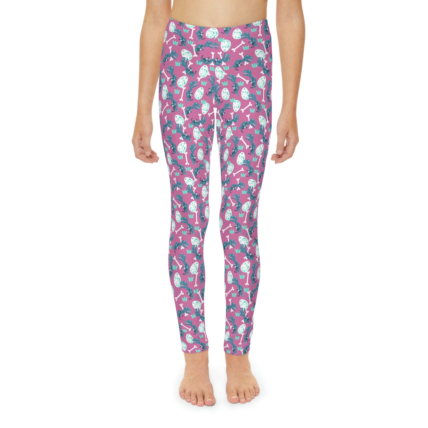 Dinosaur Trex Jurassic Park Youth Leggings, One of a Kind Gift - Unique Workout Activewear tights for kids , Daughter, Niece Christmas Gift