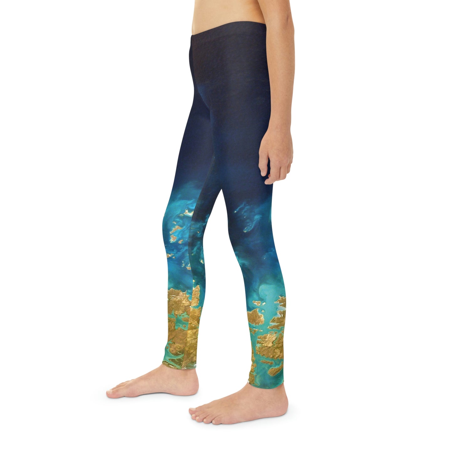 Planet Earth Youth Leggings, One of a Kind Gift - Unique Workout Activewear tights for kids fitness, Daughter, Niece Christmas Gift