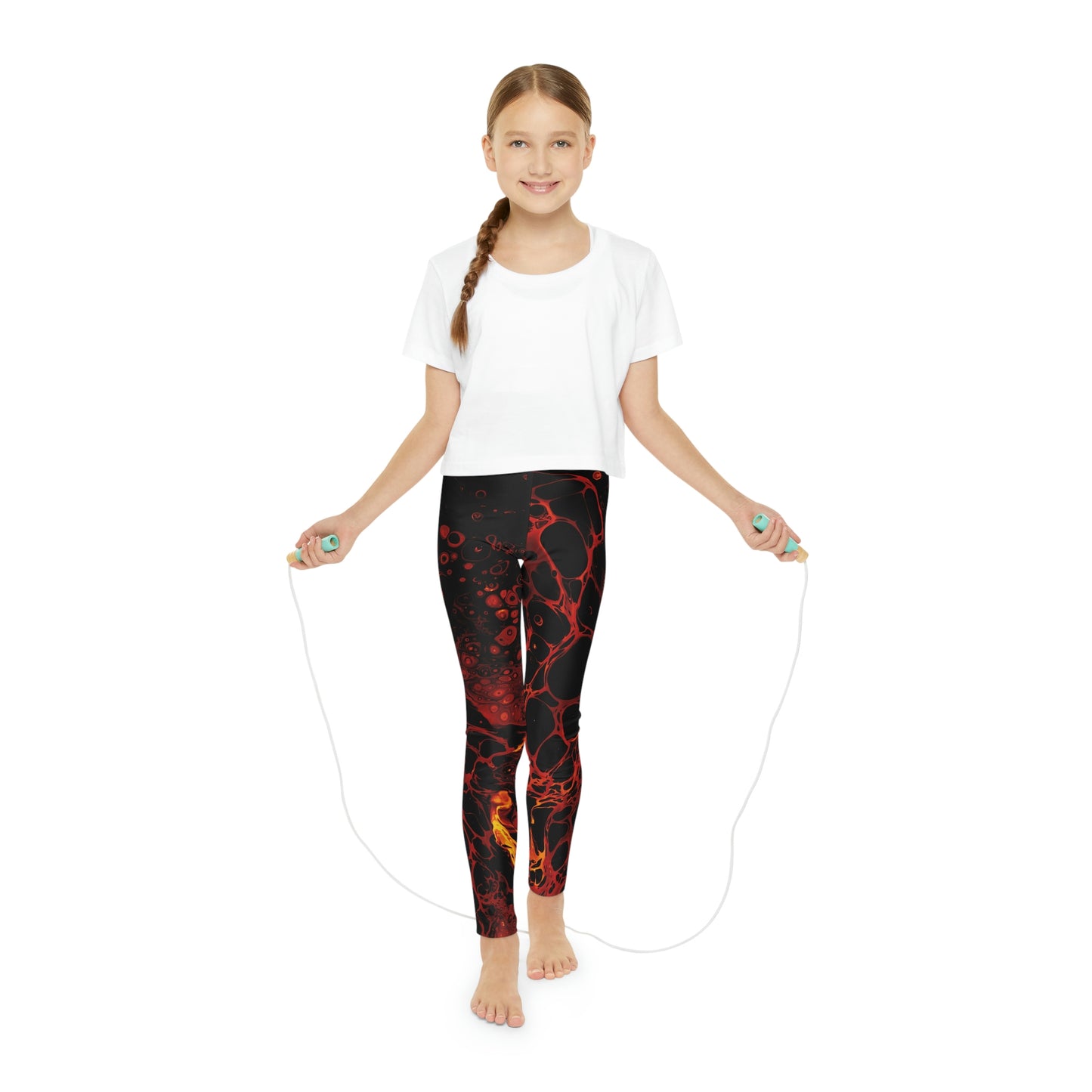 Lava Cute Summer Youth Leggings, One of a Kind Gift - Workout Activewear tights for kids, Granddaughter, Niece Christmas Gift