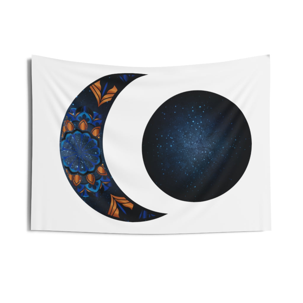 Moon Phase Tapestry Contemporary Home Decor . Galaxy Wall Hanging Art for Baby Nursery, Dorm room, Coastal Home . Housewarming Gift