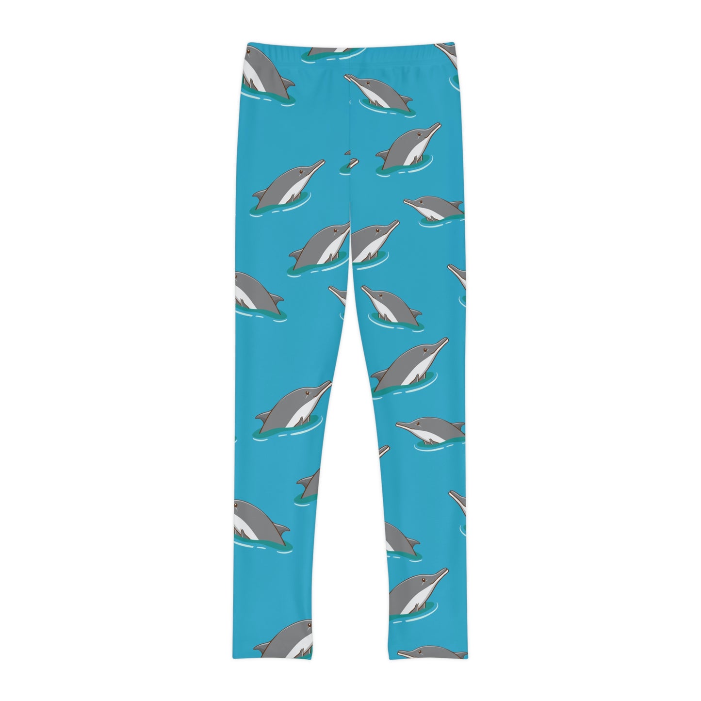 Dolphin, Ocean, Beach Youth Leggings, One of a Kind Gift - Unique Workout Activewear tights for kids fitness, Daughter, Niece Christmas Gift
