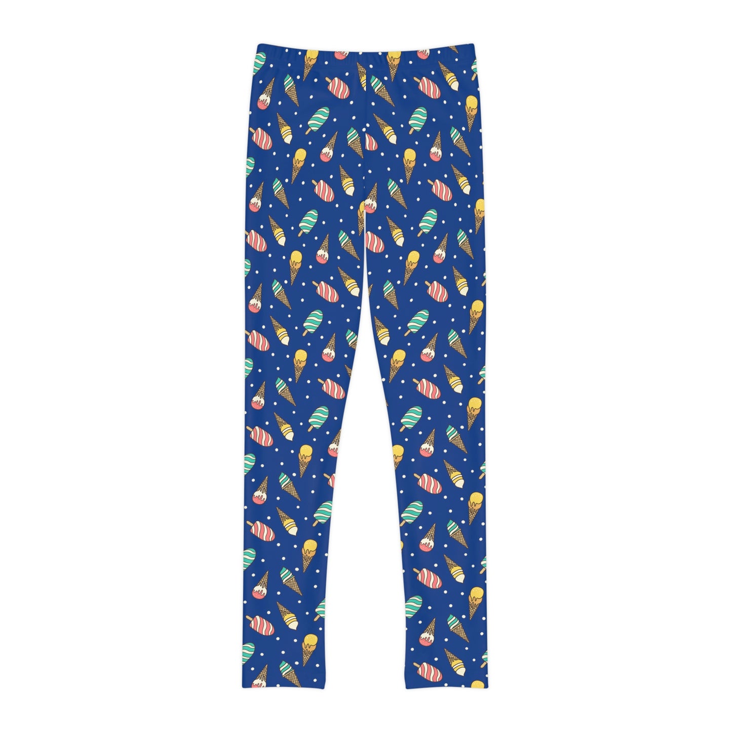 Ice Cream Scoop Cute Summer Youth Leggings, One of a Kind Gift - Workout Activewear tights for kids, Granddaughter, Niece Christmas Gift