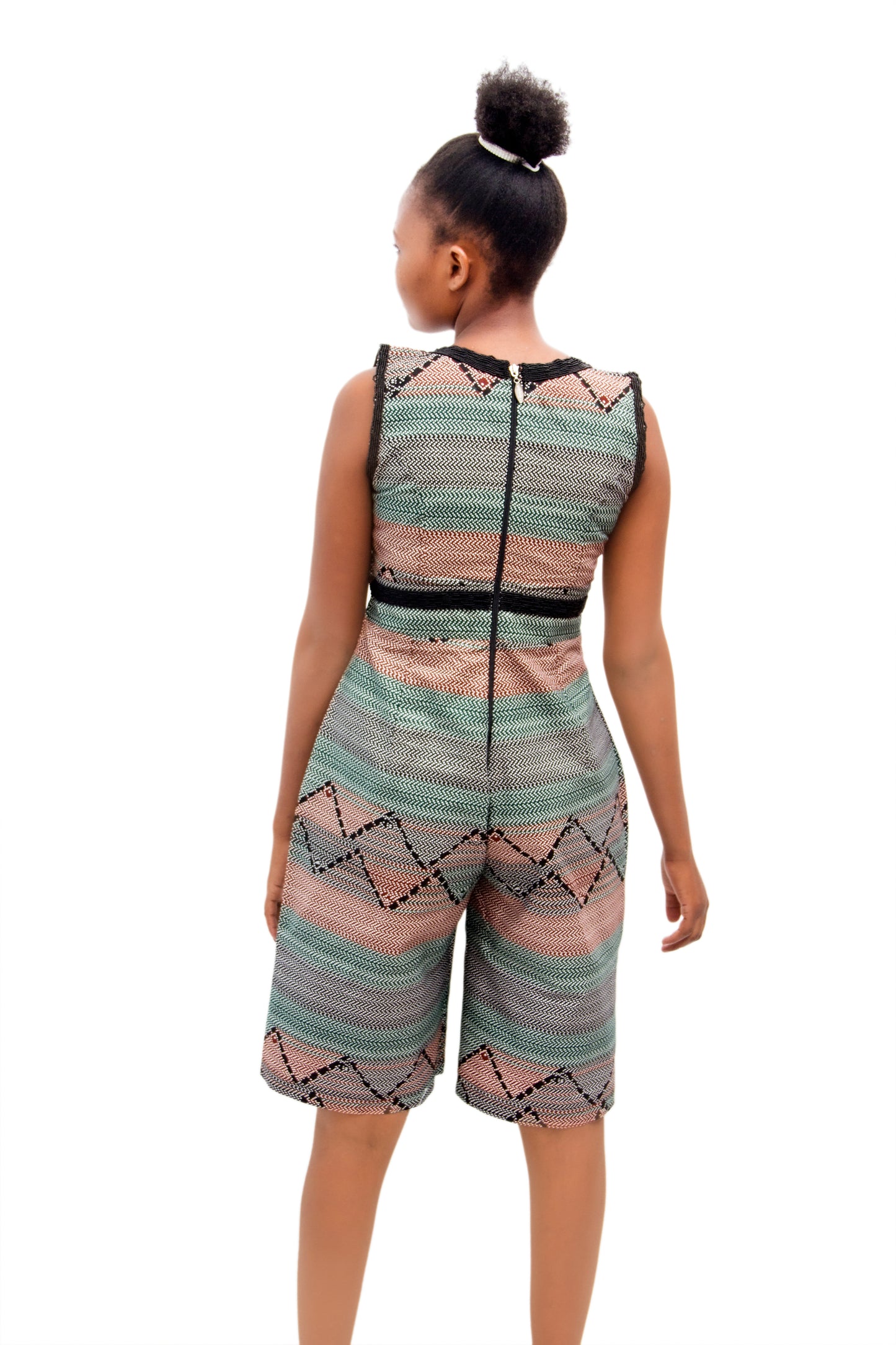 Beaded African Wax Romper
