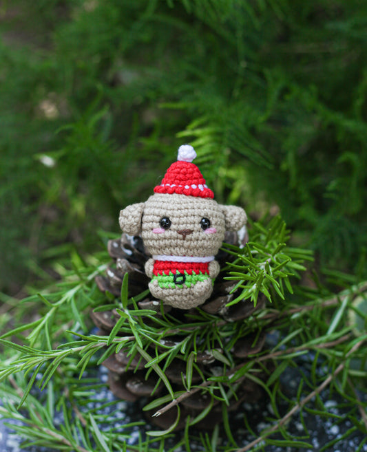 Crochet mini doll amigurumi held in hand, emphasizing its compact size and tactile texture, perfect for stress relief and sensory comfort
