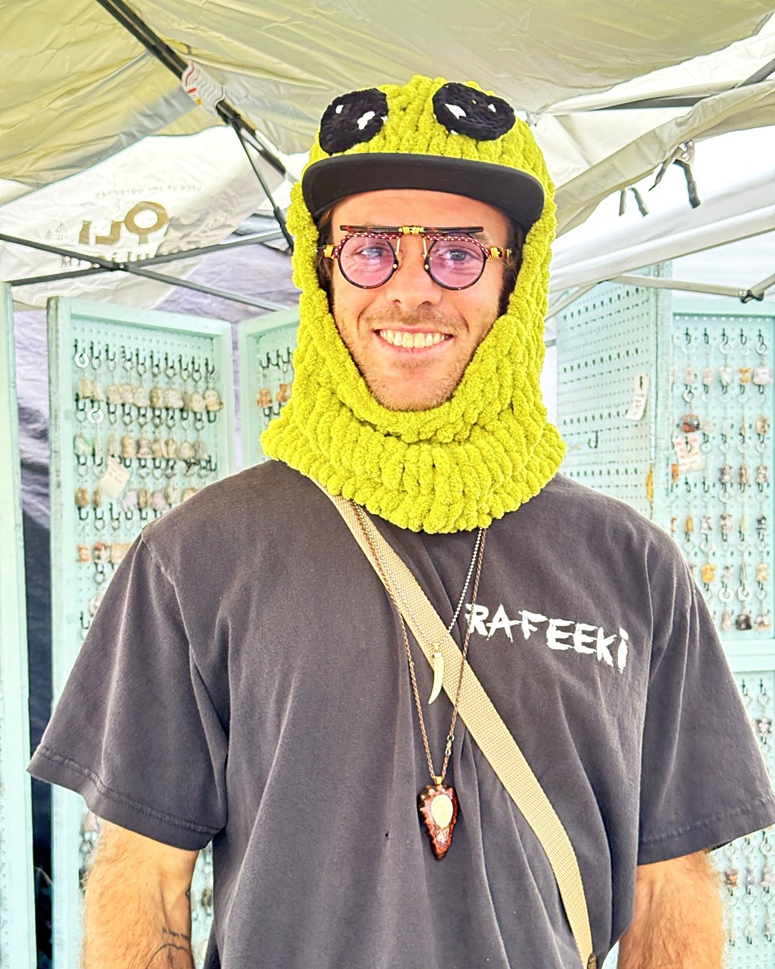 Balaclava Alien hat worn by a customer