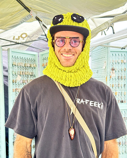 Balaclava Alien hat worn by a customer