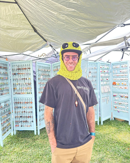 Balaclava Alien hat worn by a customer