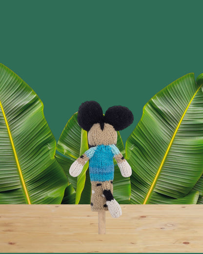 Wild dog crochet finger puppet Old MacDonald's Safari Animal - Kid Stocking Stuffer, Woodland Forest Friends, Nursery Rhyme Amigurumi Set