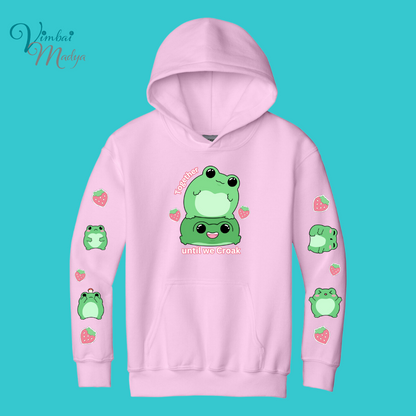 Youth Kawaii Frog  Sweater Hoodie  : Perfect Birthday Gift & Fall Winter Essential  .  Trendy, Unisex Style for Your Best Friend's Wardrobe