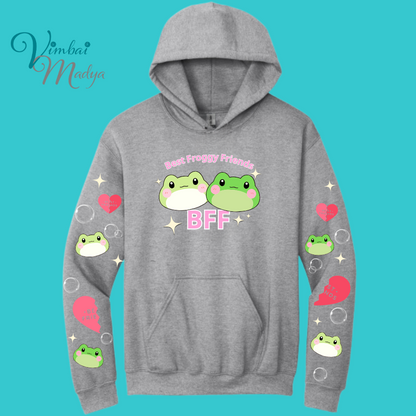 Kawaii Frog Sweater Hoodie  : Perfect Mother's Day Gift & Fall Winter Essential  .  Trendy, Unisex Style for Your Best Friend's Wardrobe