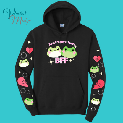 Kawaii Frog Sweater Hoodie  : Perfect Mother's Day Gift & Fall Winter Essential  .  Trendy, Unisex Style for Your Best Friend's Wardrobe