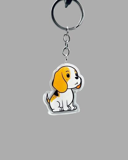 Beagle Dog Acrylic keychain Cute kawaii memorial ornament, pet portrait charm gift  backpack photo fob, dad car décor, first day of school